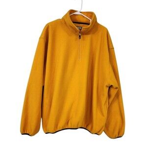 C&B Sport Men's XXL Half Zip Yellow Orange Fleece Jacket Pullover Sweatshirt